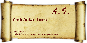 Andráska Imre névjegykártya