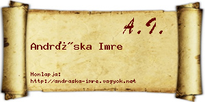 Andráska Imre névjegykártya